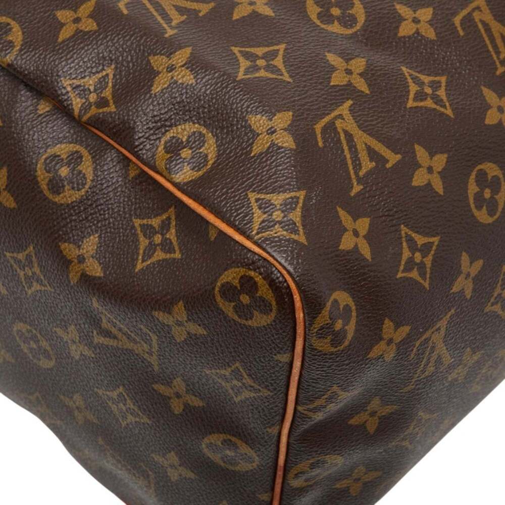 LOUIS VUITTON Authentic Brown Monogram Leather Speedy 40 Boston Bag - Picture 7 of 12